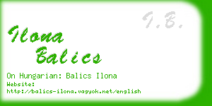 ilona balics business card
